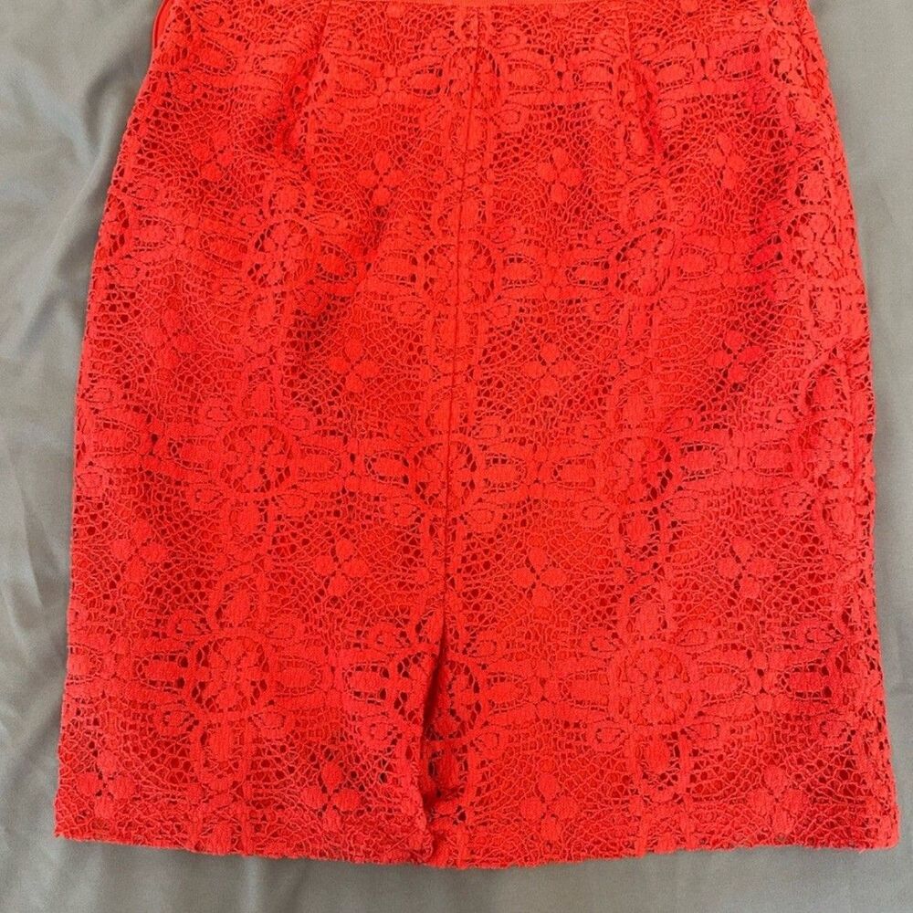 Limited Coral Lace Skirt Sz 6 Office Siren Career Preppy Chick Summer Feminine - Picture 6 of 6